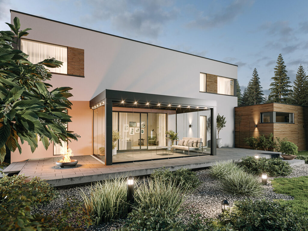 SUNFLEX: ‘De nieuwe SF300 terrasoverkapping is stijlvol, modern en elegant dankzij het kubistische design’